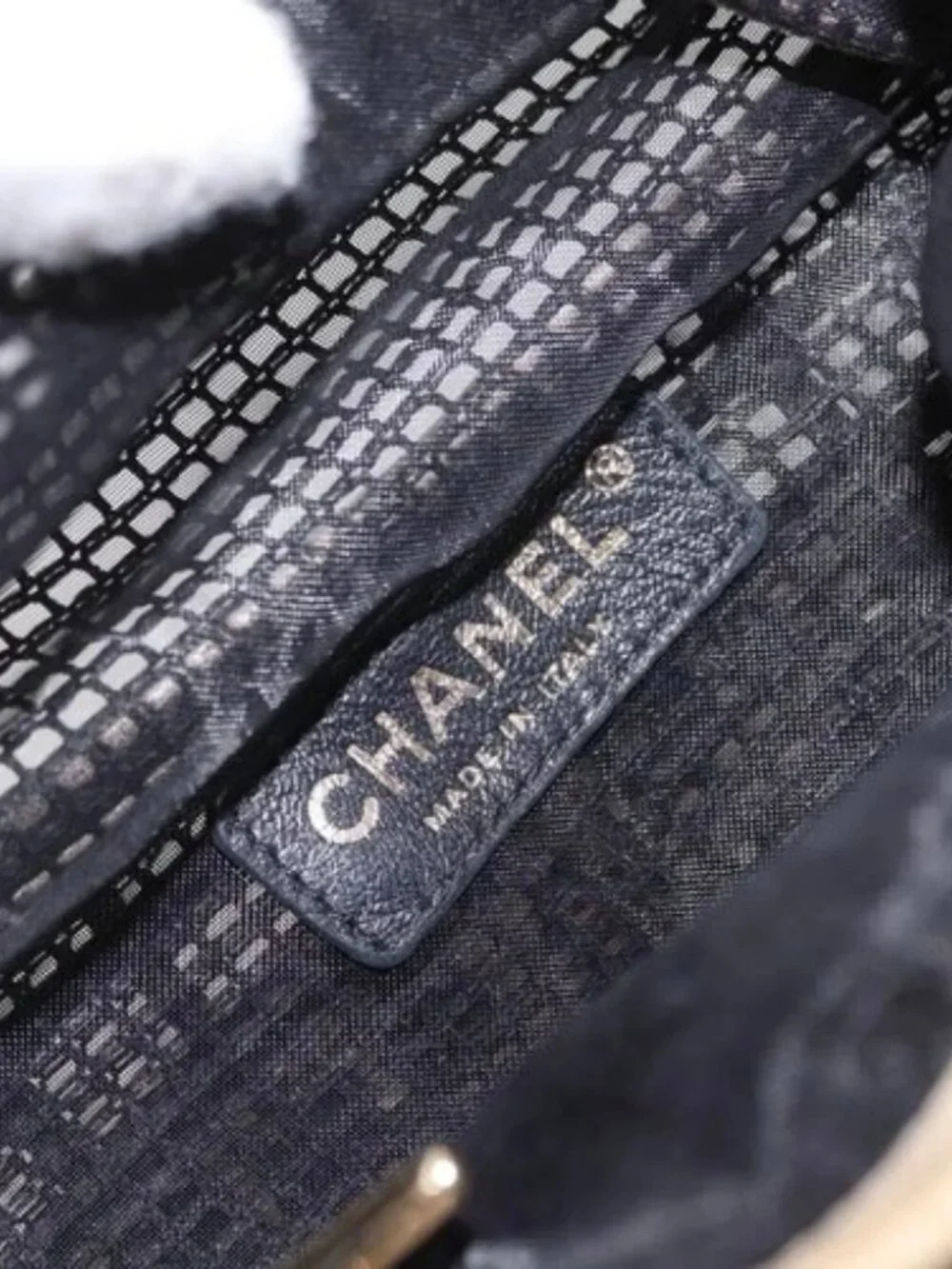 CHANEL Chain Shoulder Bag Nylon Leather Black Gold CC Auth bs32086